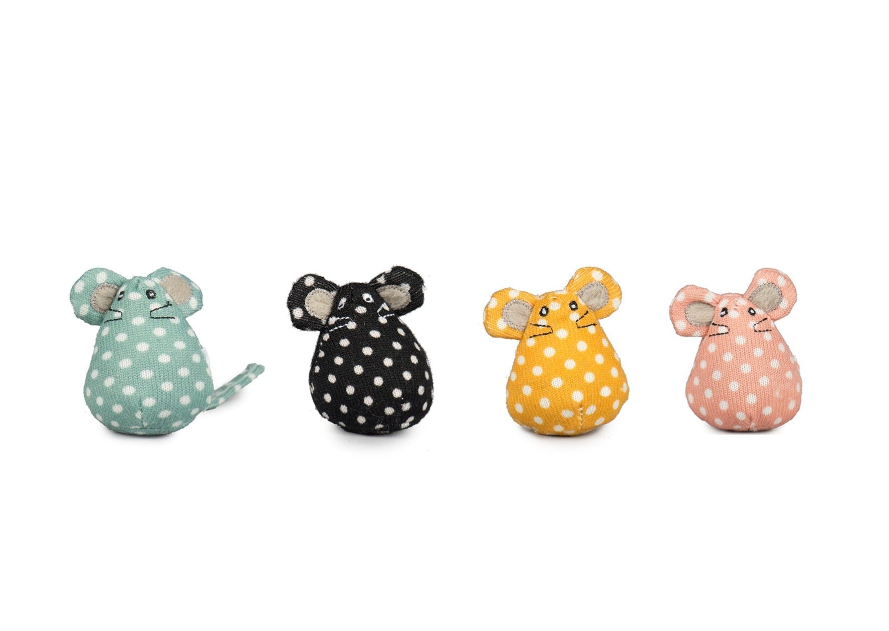 HuggleKats Polka Dot Mice Bucket of Cat Toys, 16 Pack | HT Animal Supply