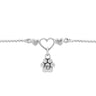 Paw Print Anklet, Sterling Silver One Love Ankle Bracelet w/Puppy Love Paws