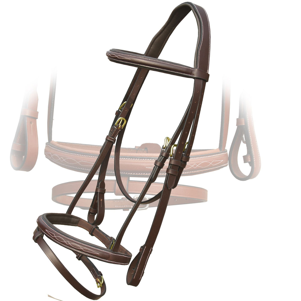 ExionPro Twin Designer Fancy Stitched English Snaffle Bridle with Reins - HT Animal Supply