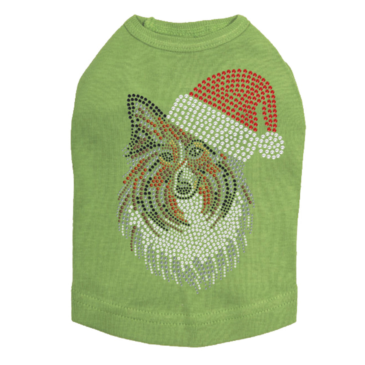 Sheltie Face with Santa Hat - Dog Tank
