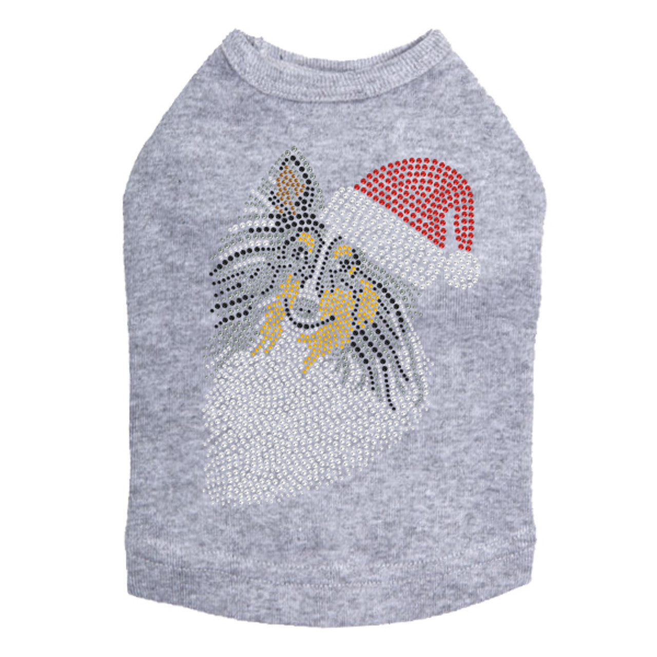 Sheltie Face (Tri Color) with Santa Hat - Dog Tank