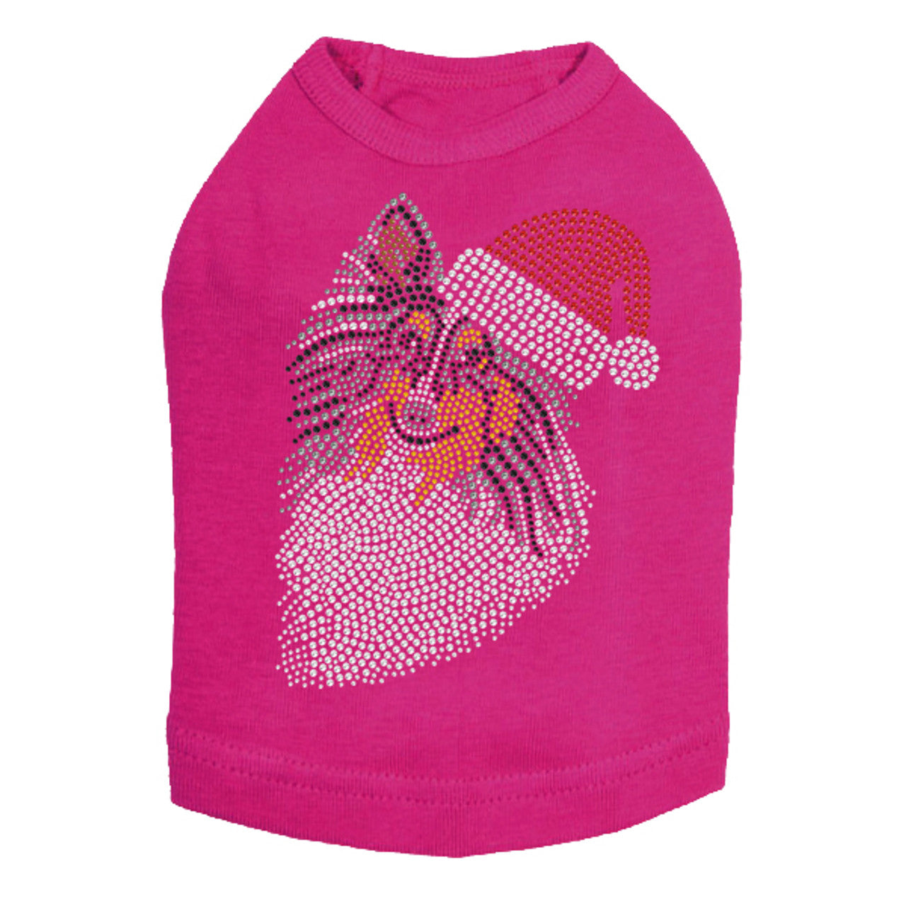 Sheltie Face (Tri Color) with Santa Hat - Dog Tank