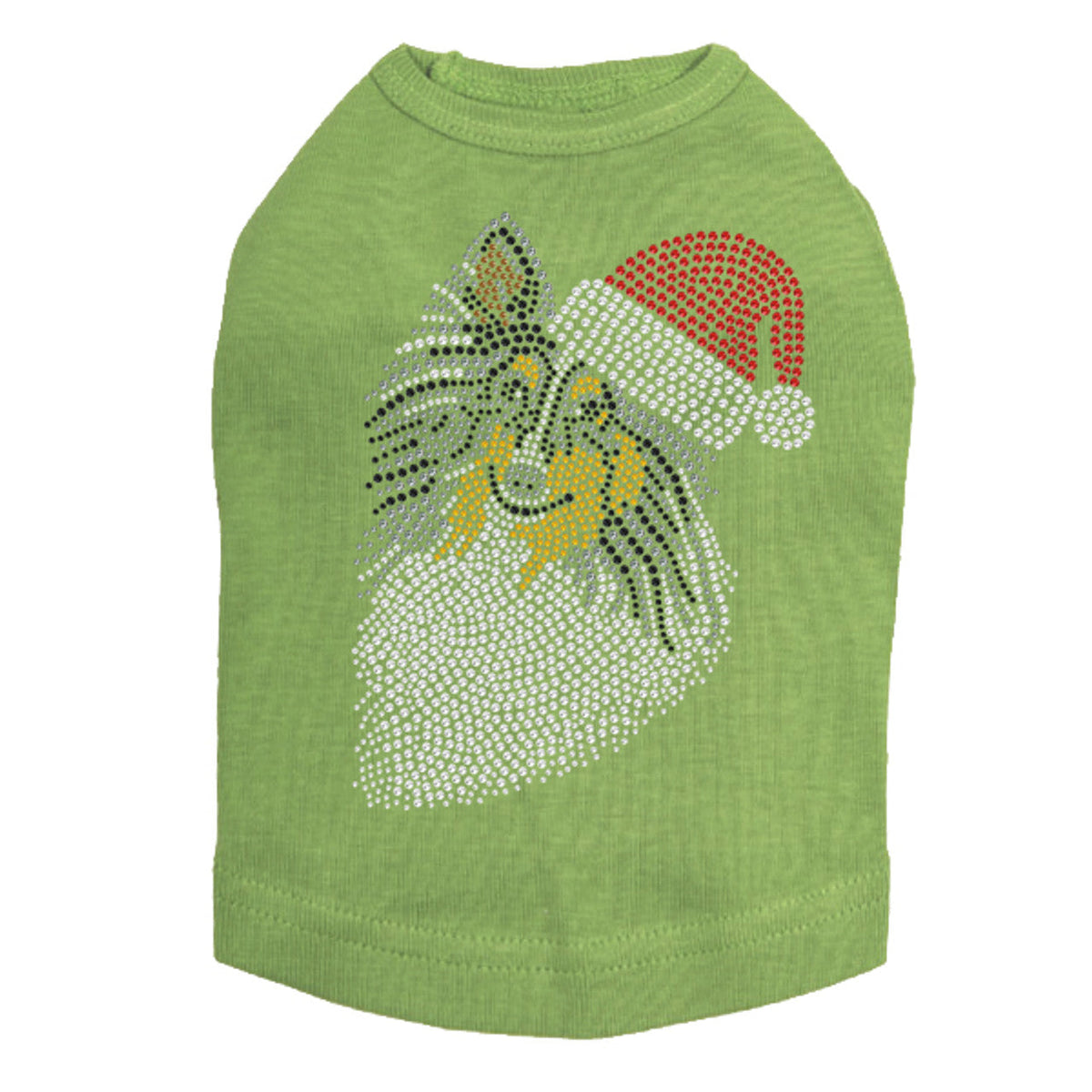 Sheltie Face (Tri Color) with Santa Hat - Dog Tank