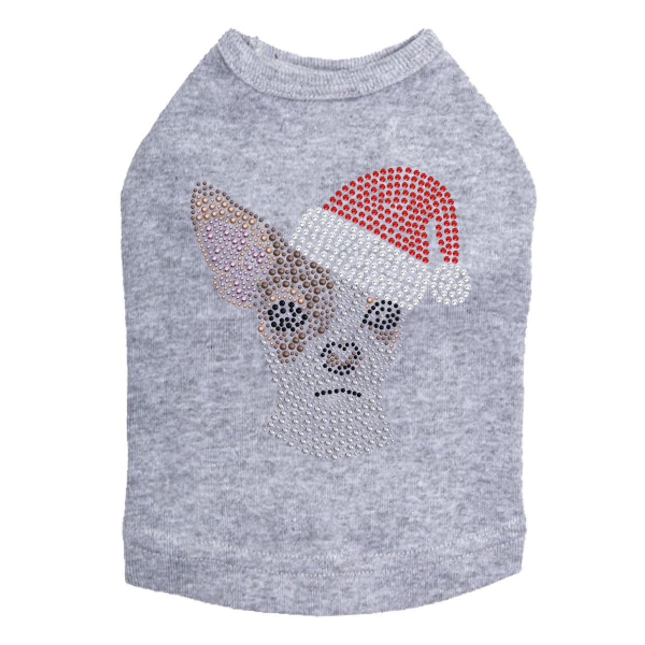 Chihuahua Face with Santa Hat - Dog Tank