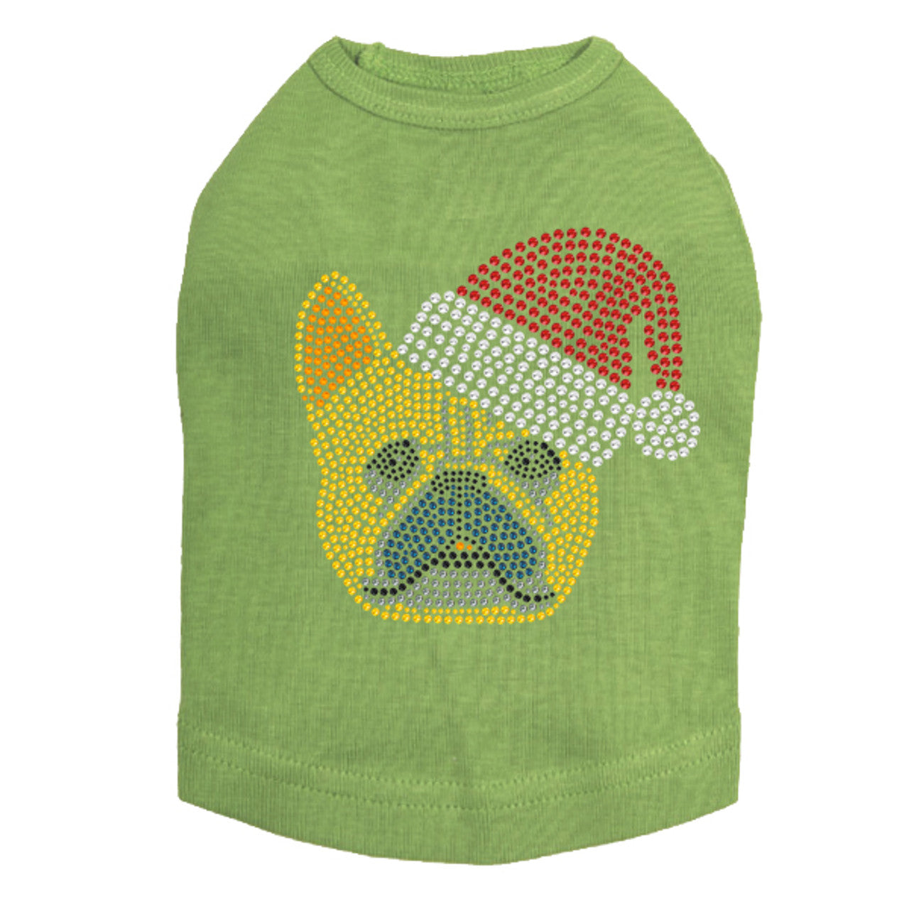 French Bull Dog with Santa Hat - Dog Tank