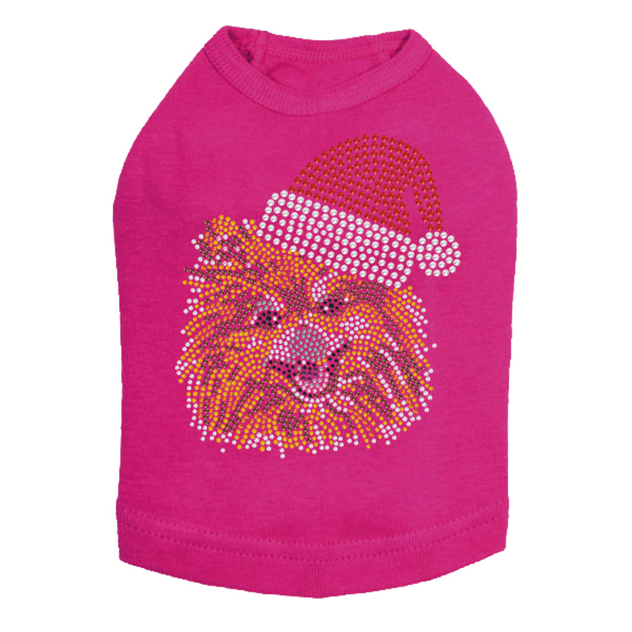 Pomeranian with Santa Hat - Dog Tank