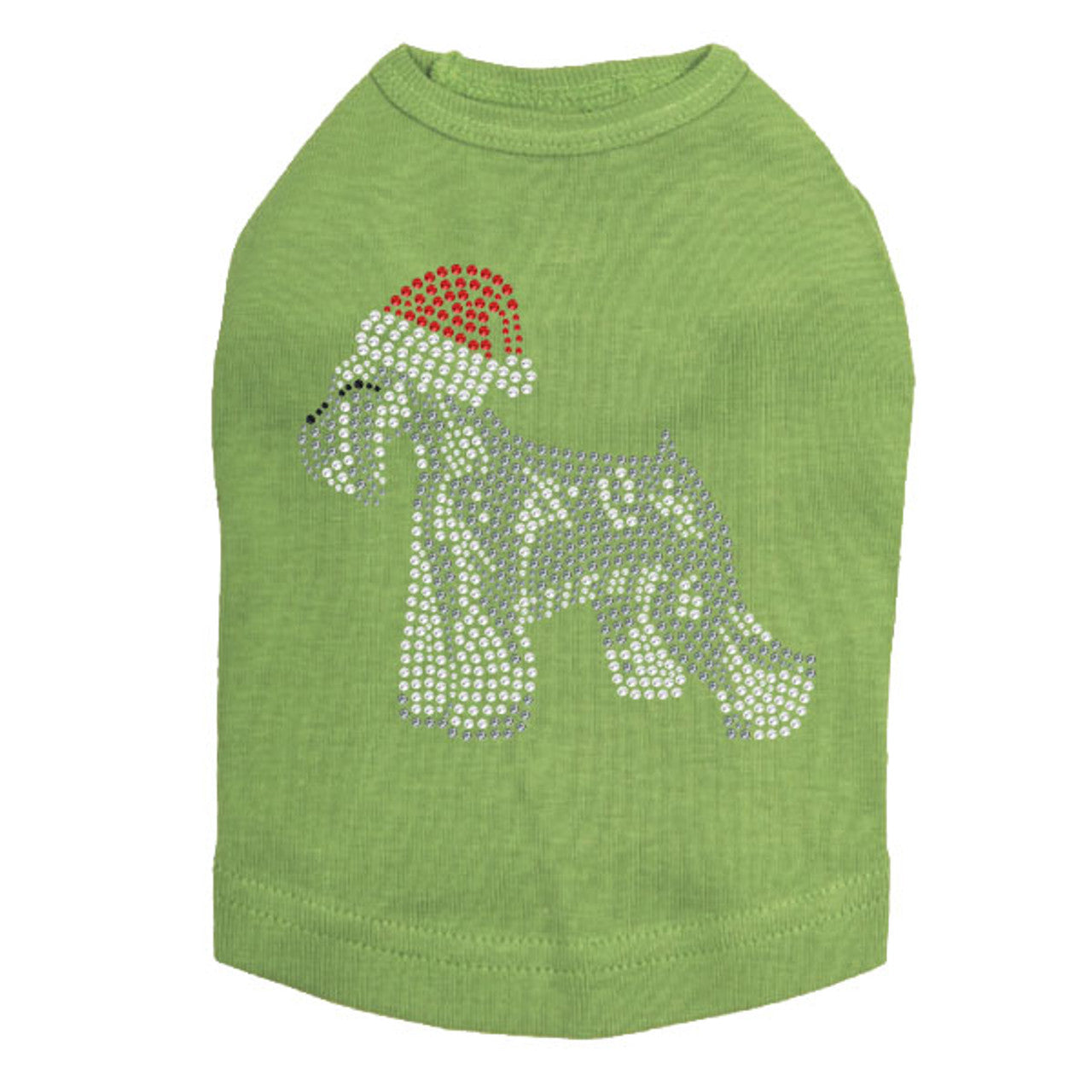 Schnauzer with Santa Hat - Dog Tank