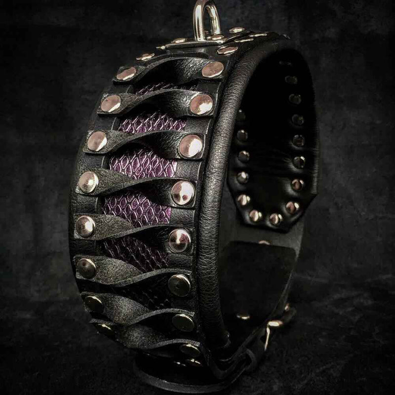 Bestia Steampunk Exclusive Design Leather Dog Collar