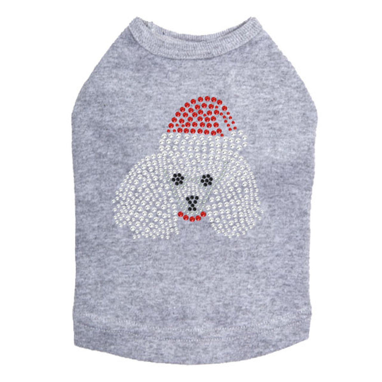 Poodle Face with Santa Hat - Dog Tank
