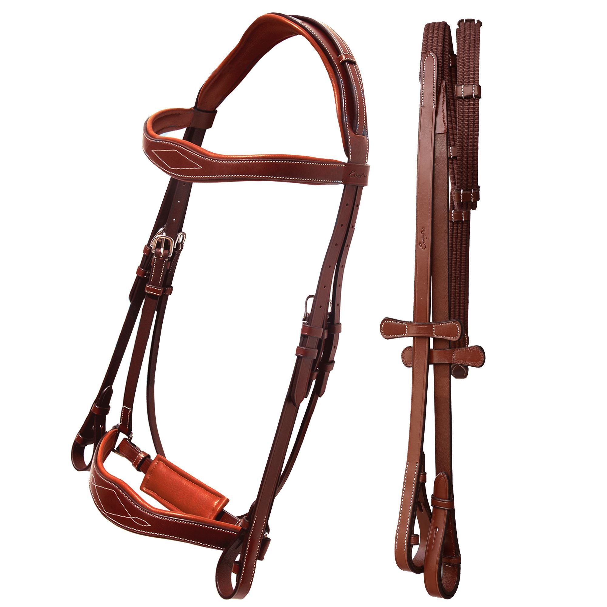 ExionPro Broad Wave Shape Designer Fancy Dressage Bridle & Web Reins - HT Animal Supply