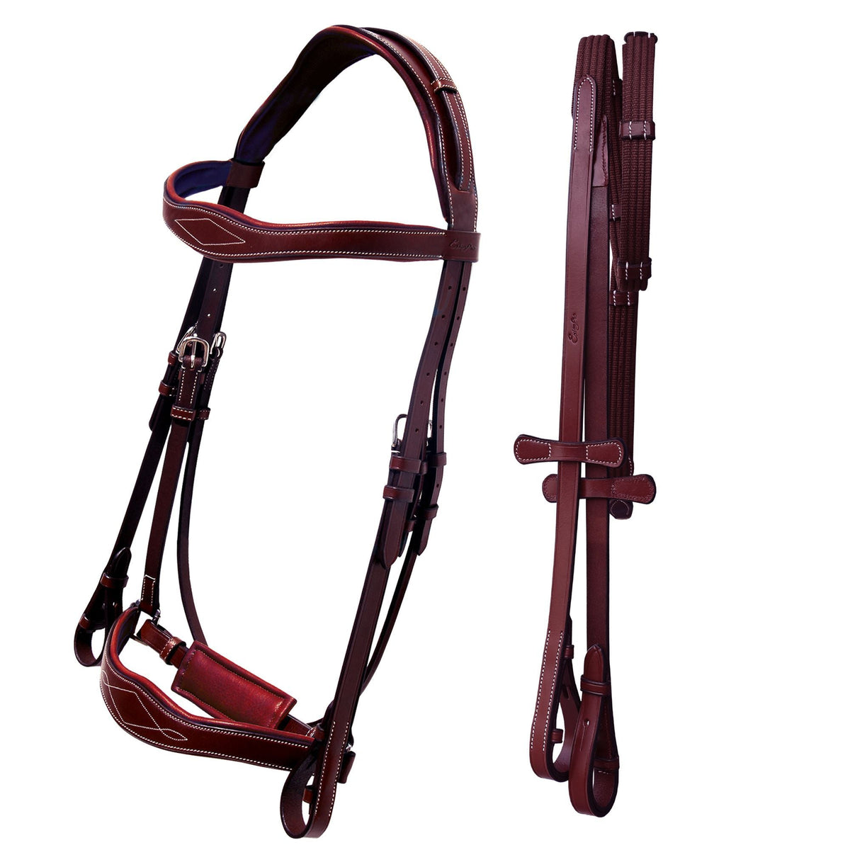 ExionPro Broad Wave Shape Designer Fancy Dressage Bridle & Web Reins - HT Animal Supply