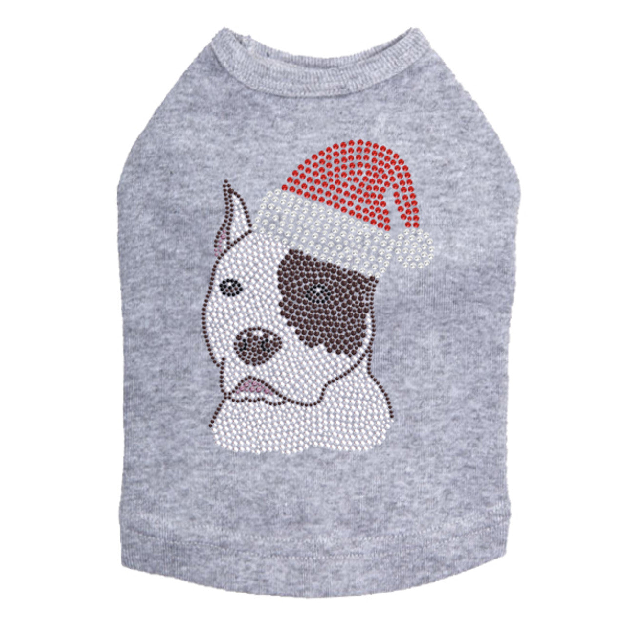 Pit Bull with Santa Hat - Dog Tank