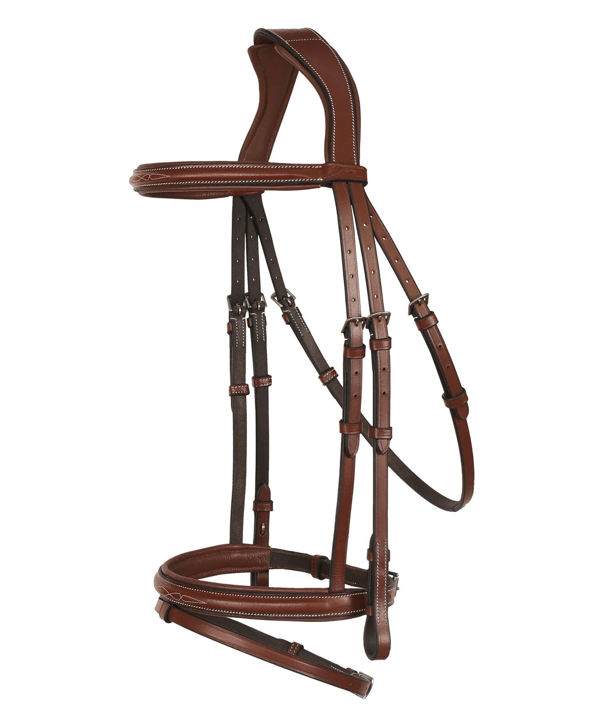 ExionPro Designer Fancy Stitched Bridle with Flash and Rubber Reins