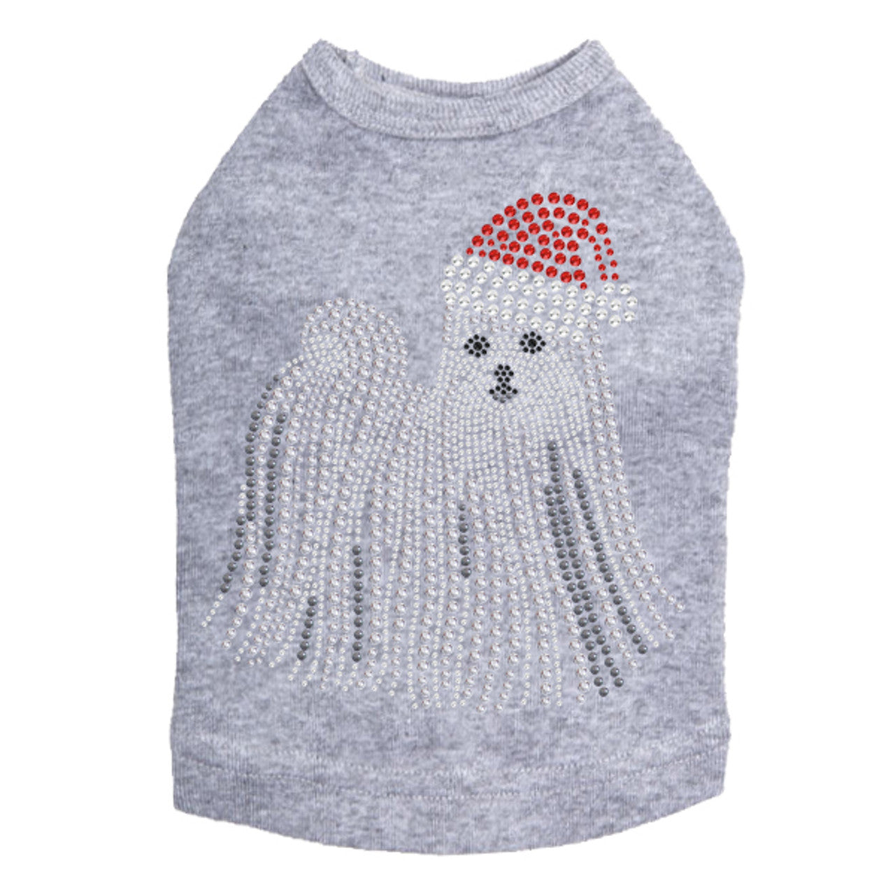 Maltese with Santa Hat - Dog Tank