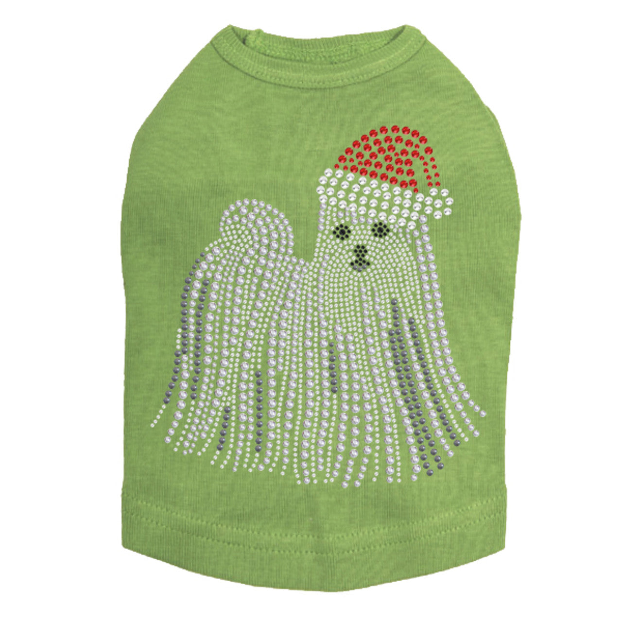 Maltese with Santa Hat - Dog Tank