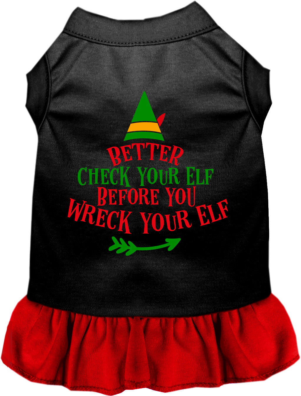 As You Wish Apparel – Check Your Elf Christmas Pet Dress