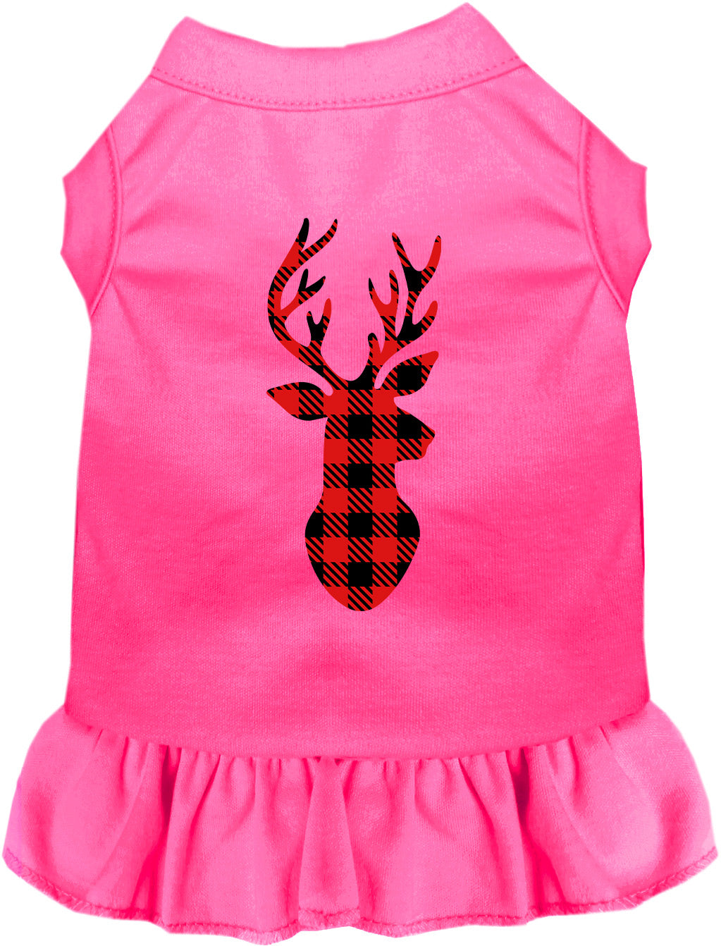 As You Wish Apparel – Buffalo Check Christmas Deer Pet Dress
