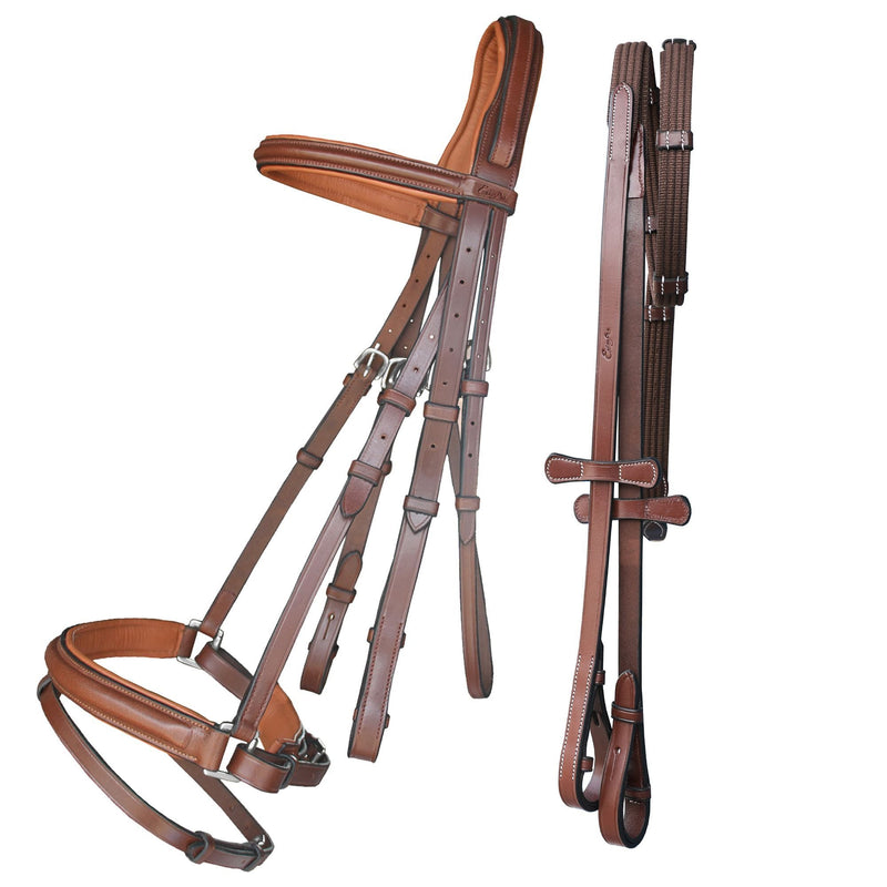 ExionPro Pressure Relief Crown Dressage Bridle with Web Reins