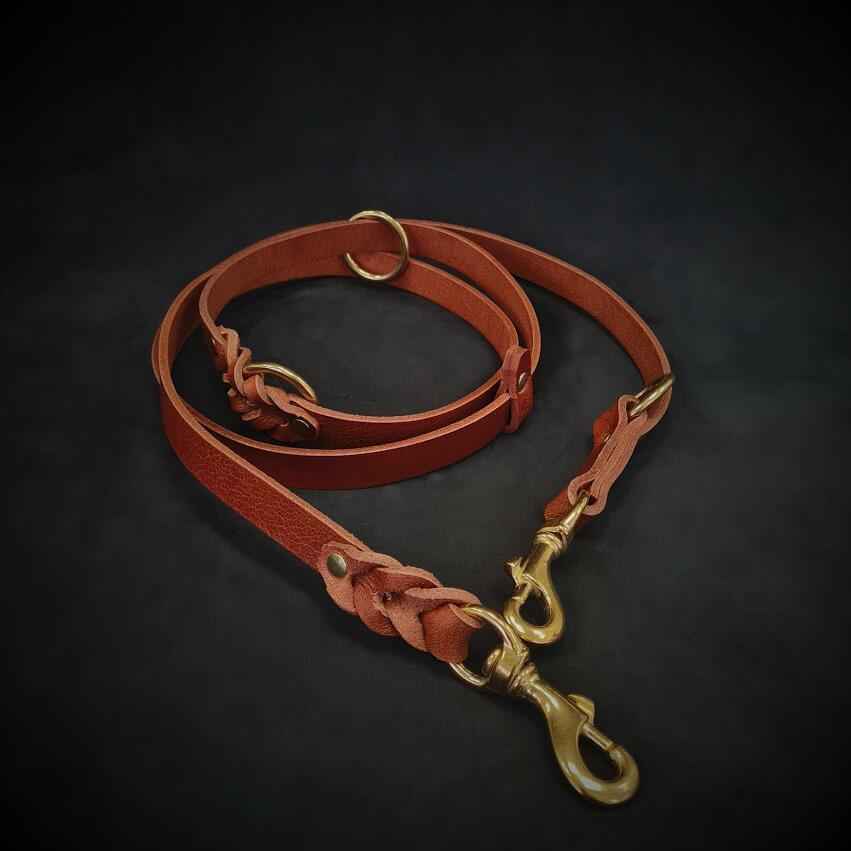 Bestia Multi Purpose Police Leather Dog Leash