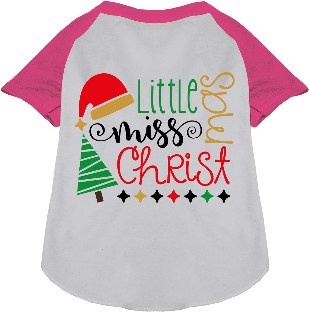 As You Wish Apparel – Little Miss Christmas Pet Raglan Shirt