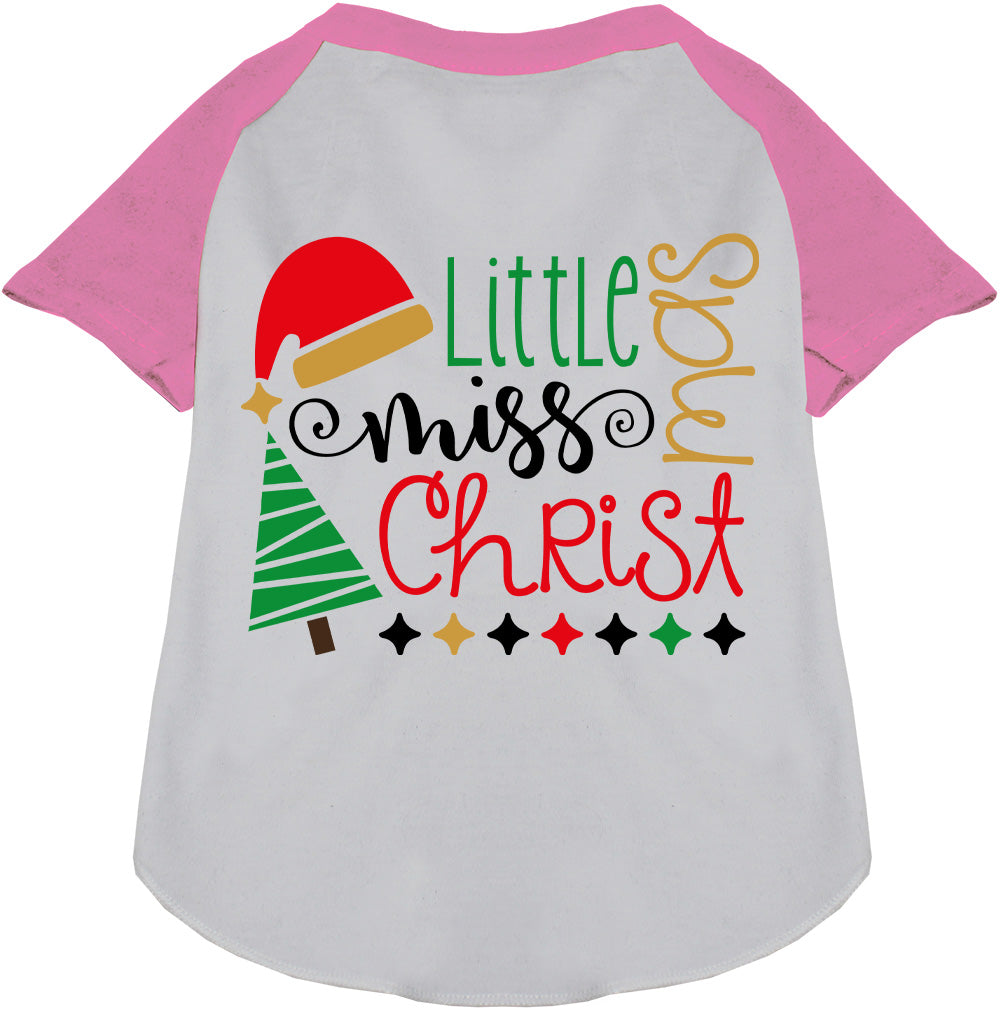 As You Wish Apparel – Little Miss Christmas Pet Raglan Shirt