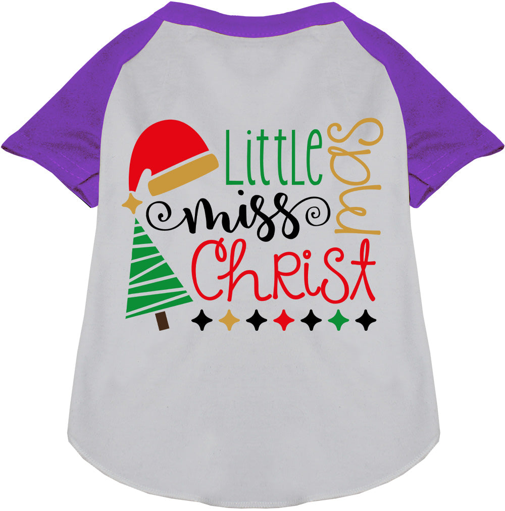 As You Wish Apparel – Little Miss Christmas Pet Raglan Shirt