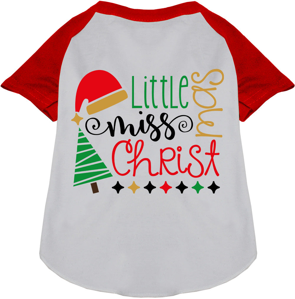 As You Wish Apparel – Little Miss Christmas Pet Raglan Shirt