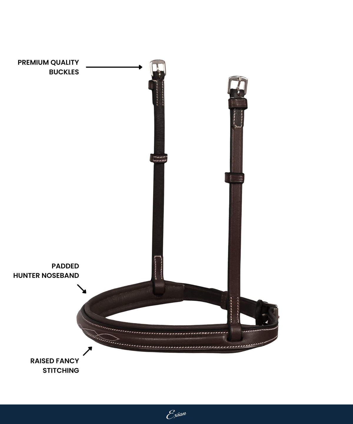 Replacement Noseband of ExionPro Thin Noseband Padded Hunter Bridle | HT Animal Supply