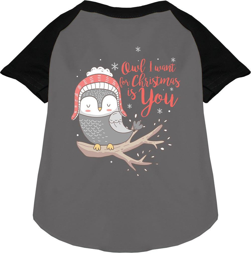 As You Wish Apparel – Owl I Want For Christmas Pet Raglan Shirt