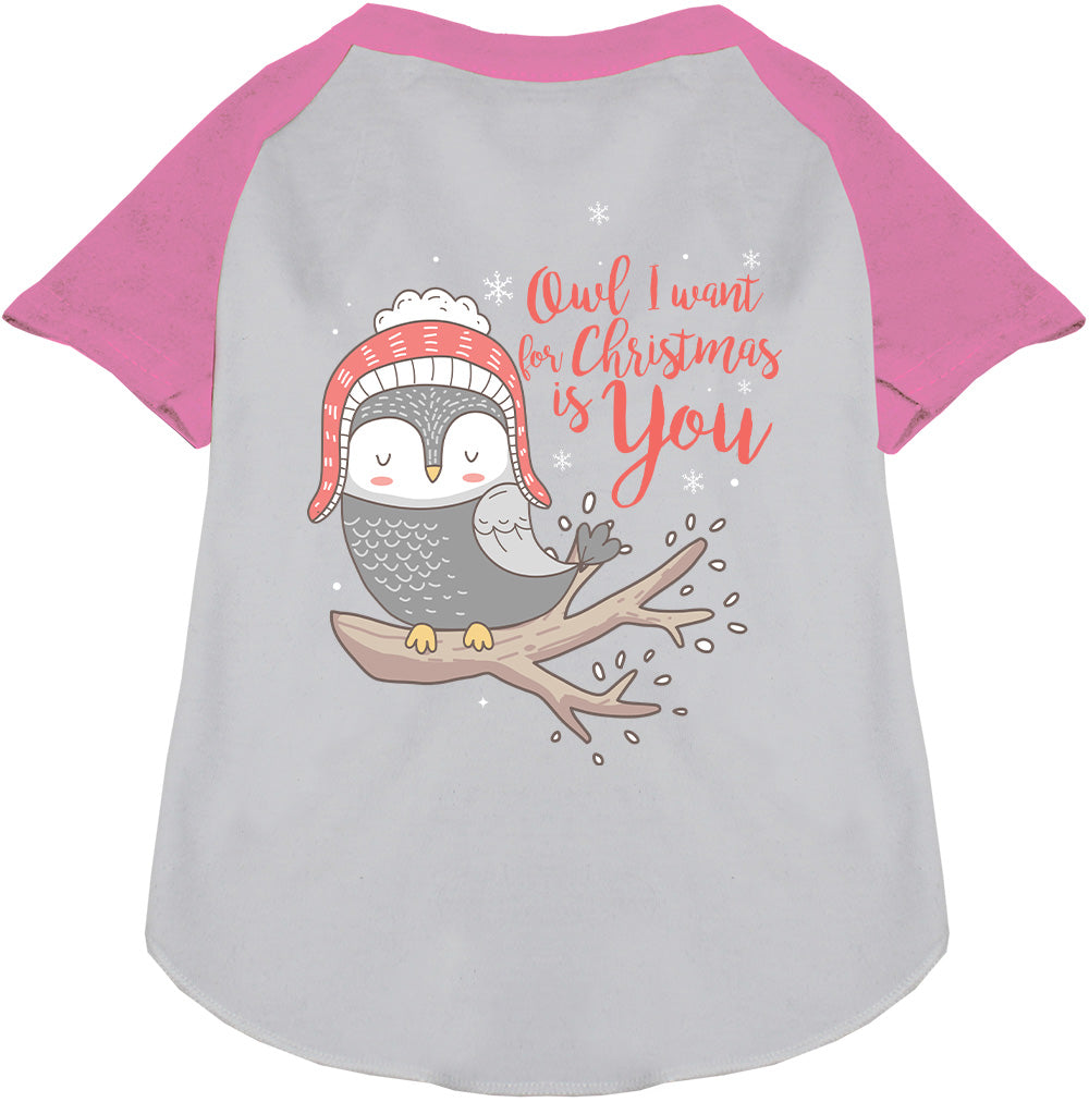 As You Wish Apparel – Owl I Want For Christmas Pet Raglan Shirt