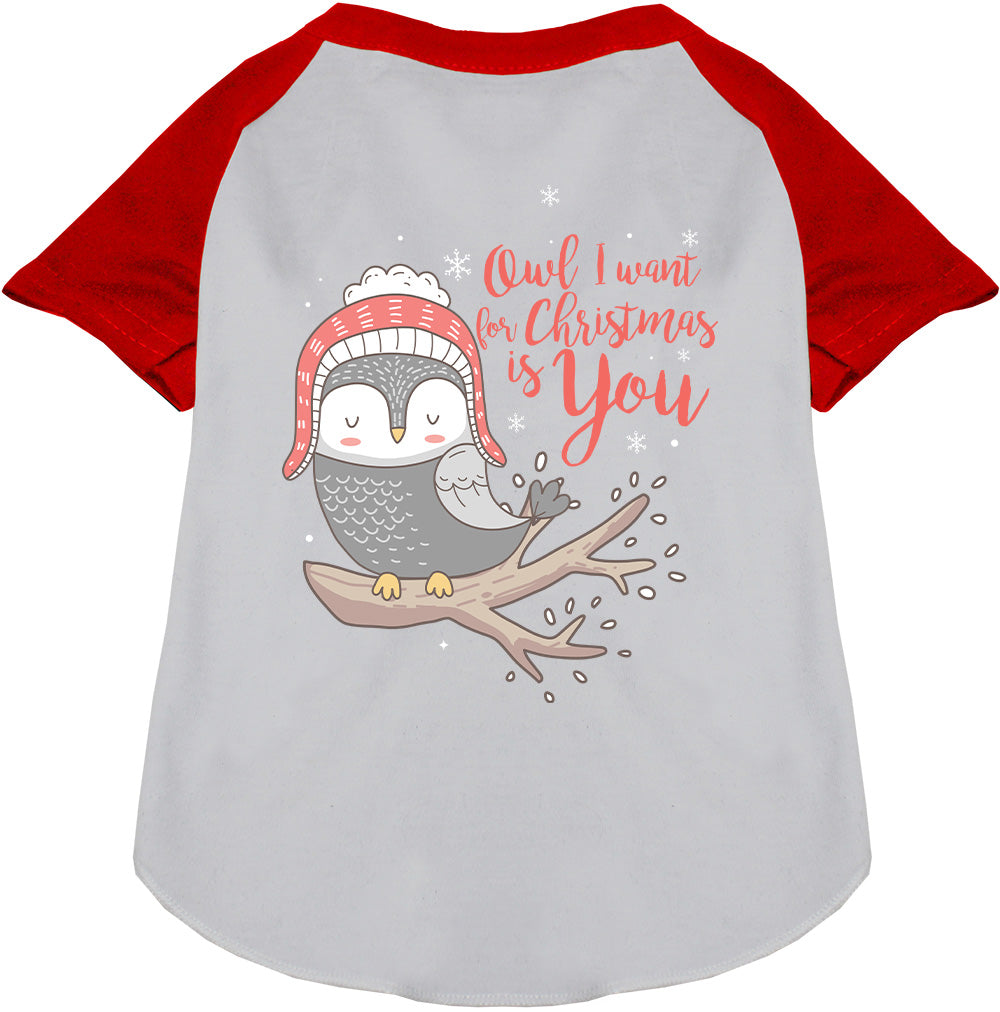 As You Wish Apparel – Owl I Want For Christmas Pet Raglan Shirt