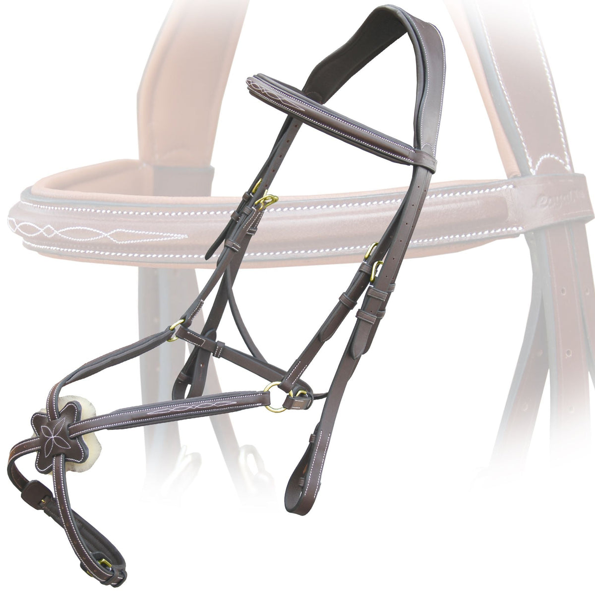 ExionPro Padded Ear Free Monocrown Crown Piece Figure 8 Bridle & Reins