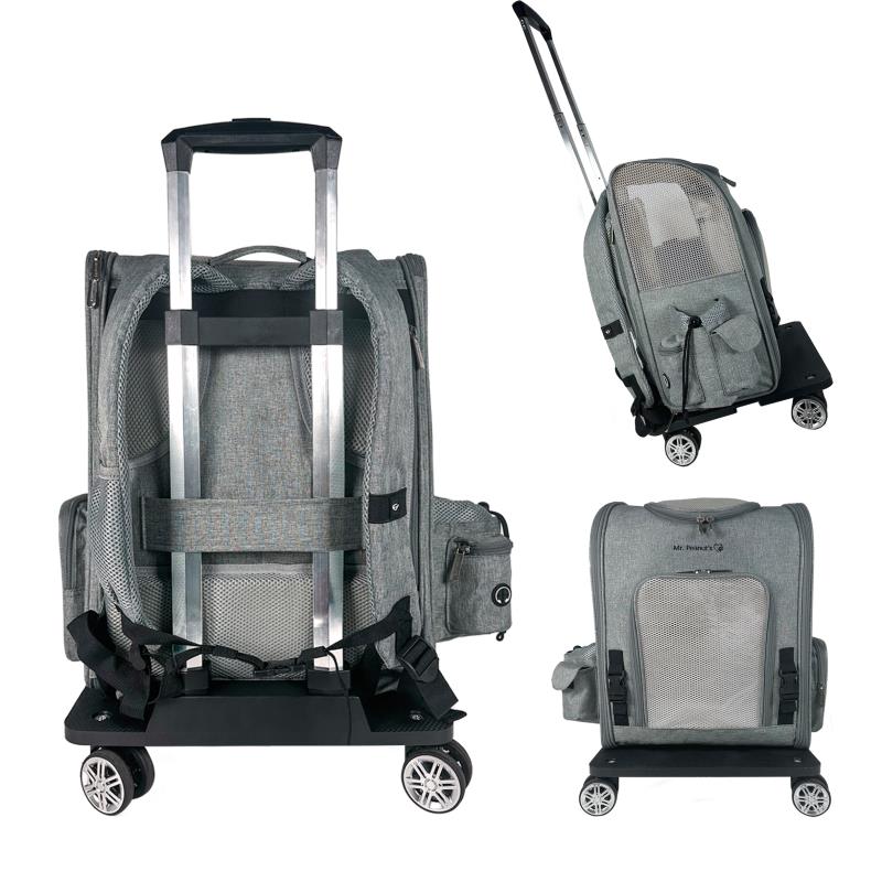 Mr. Peanuts Pet Carrier/Luggage Bag Spinner Wheelbase Luggage Cart 