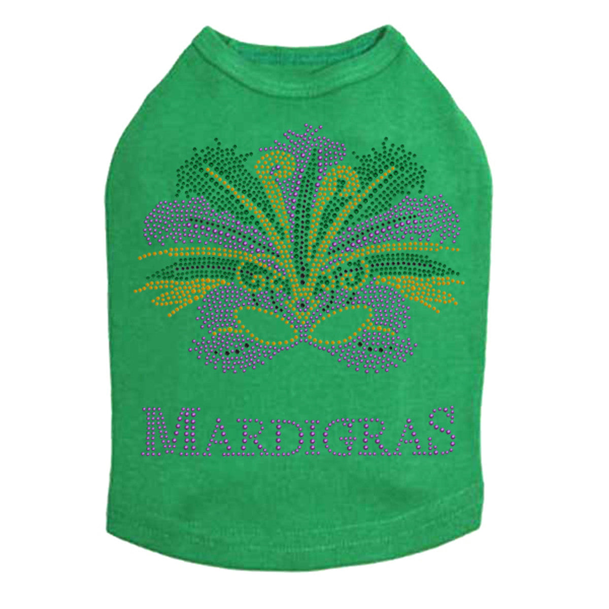 Mardi Gras with Mask - Dog Tank