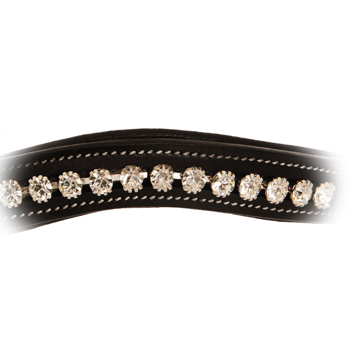 ExionPro Dressage Anti-Pressure Raised Comfort White Padded Clear Bling Bridle - HT Animal Supply