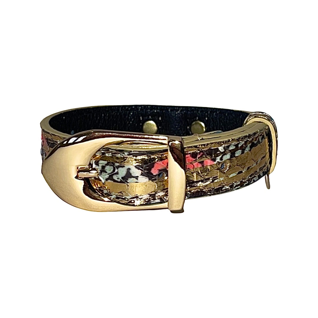 Allysa Payne XS 7"-14" Scottsdale Collection Multi-Tone Gold Custom Snake Dog Collar/Custom Gold Italian Hardware