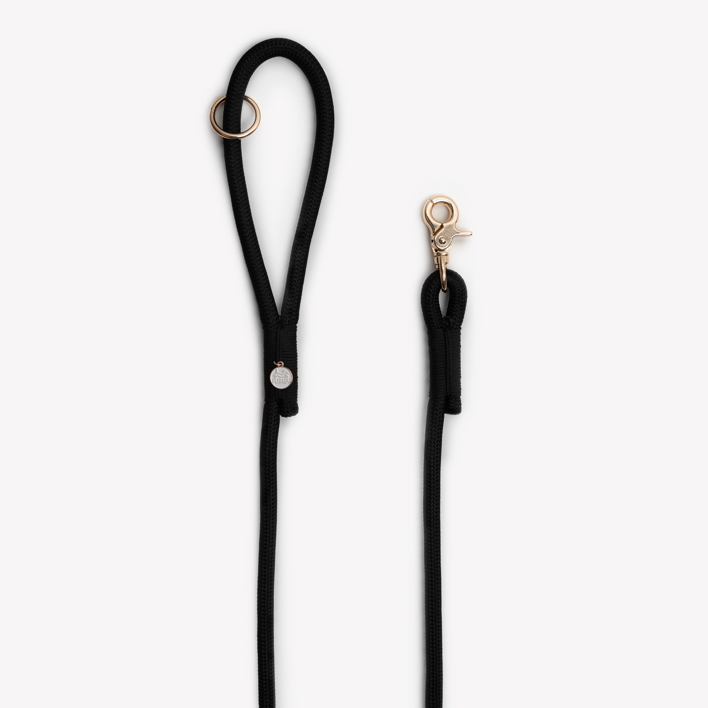 Black - Braided Rope Leash - HT Animal Supply