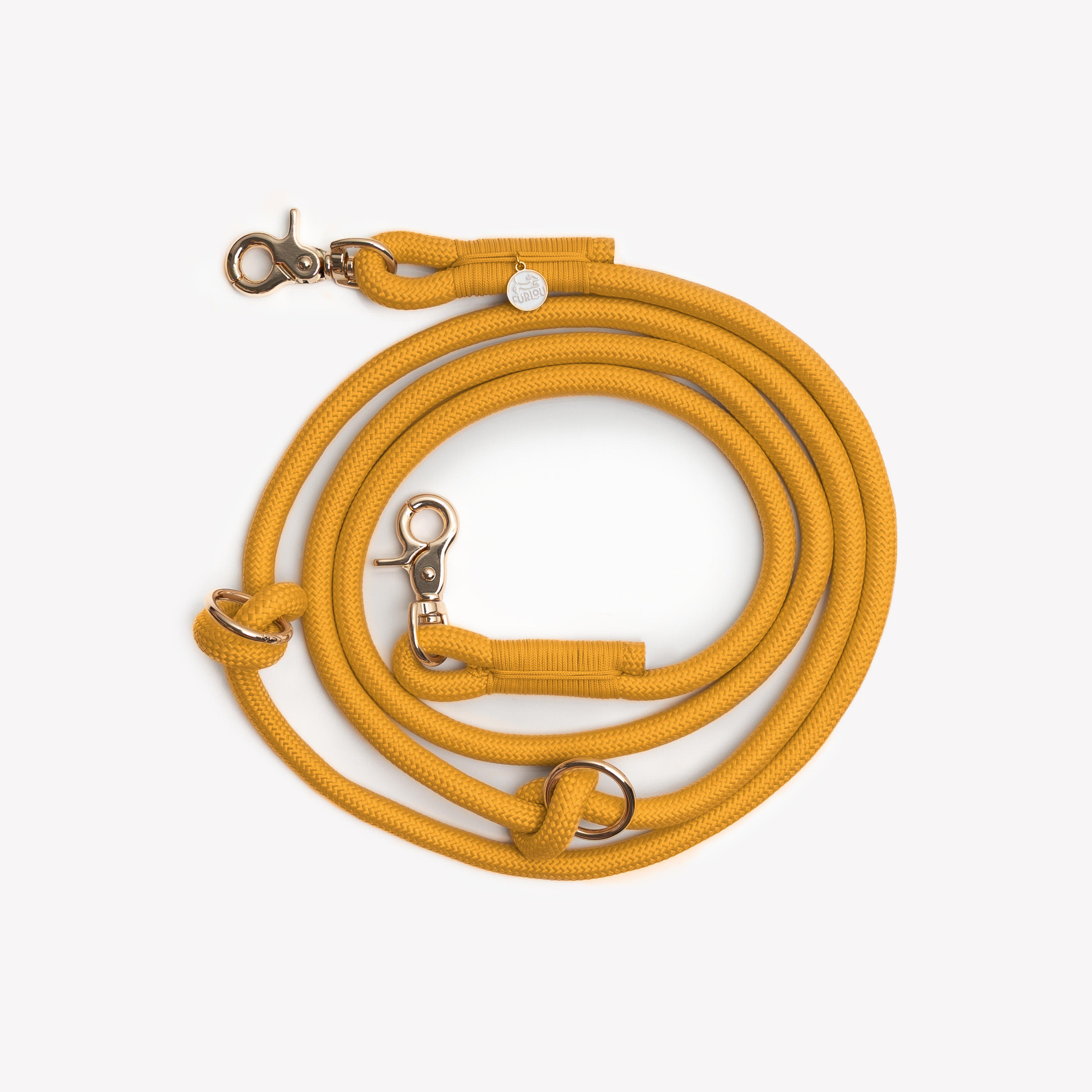 Yellow - Hands Free Braided Leash - HT Animal Supply