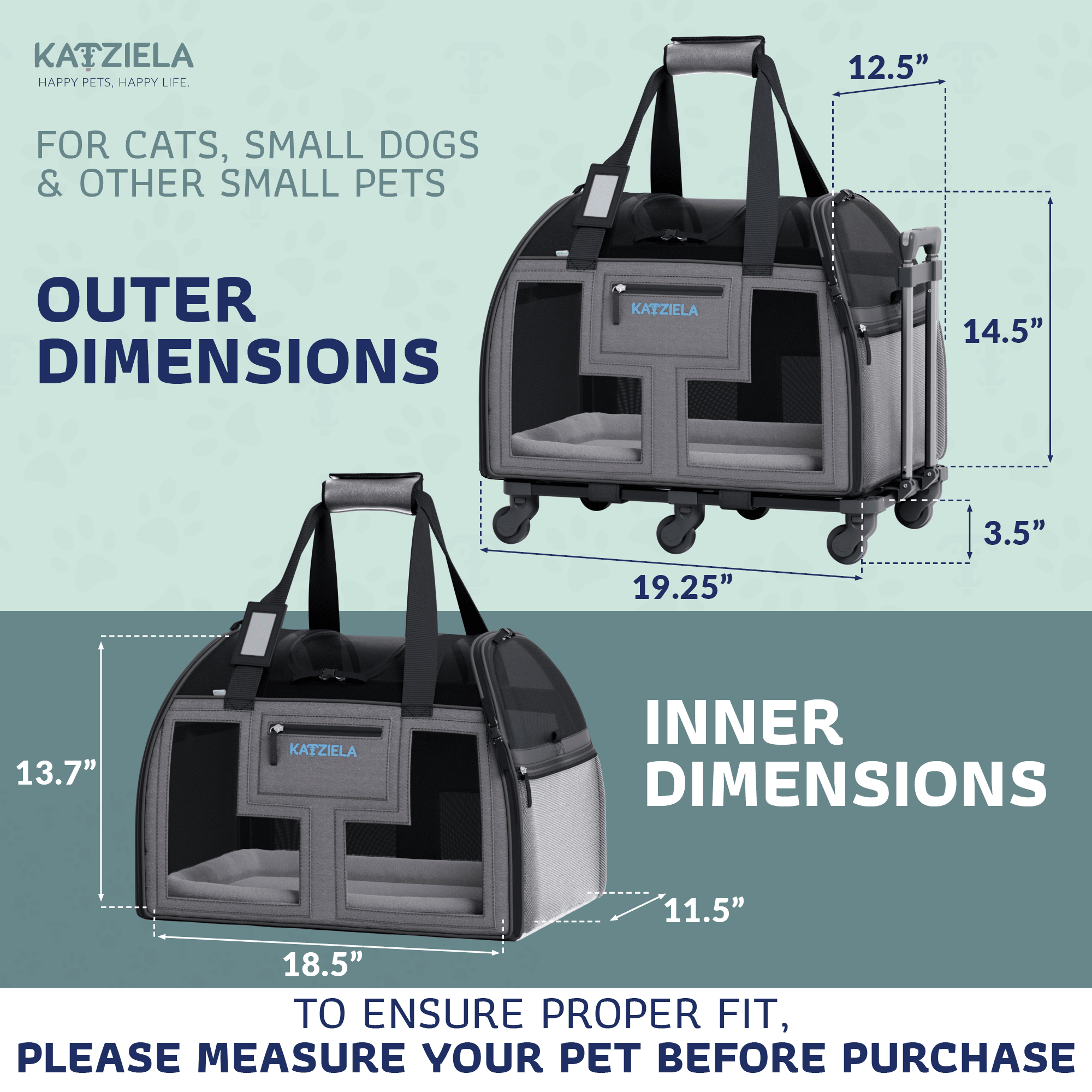 Luxury Lorry Pet Carrier with Removable Wheels and Telescopic Handle | HT Animal Supply