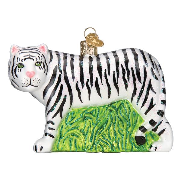 Old World Christmas: White Tiger Christmas Ornament