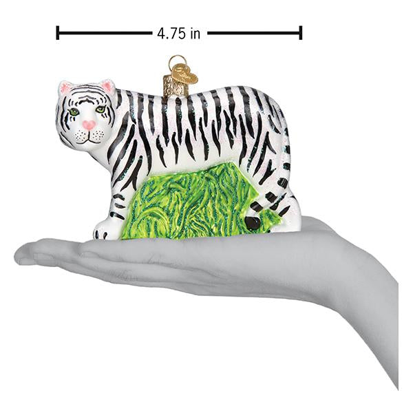 Old World Christmas: White Tiger Christmas Ornament