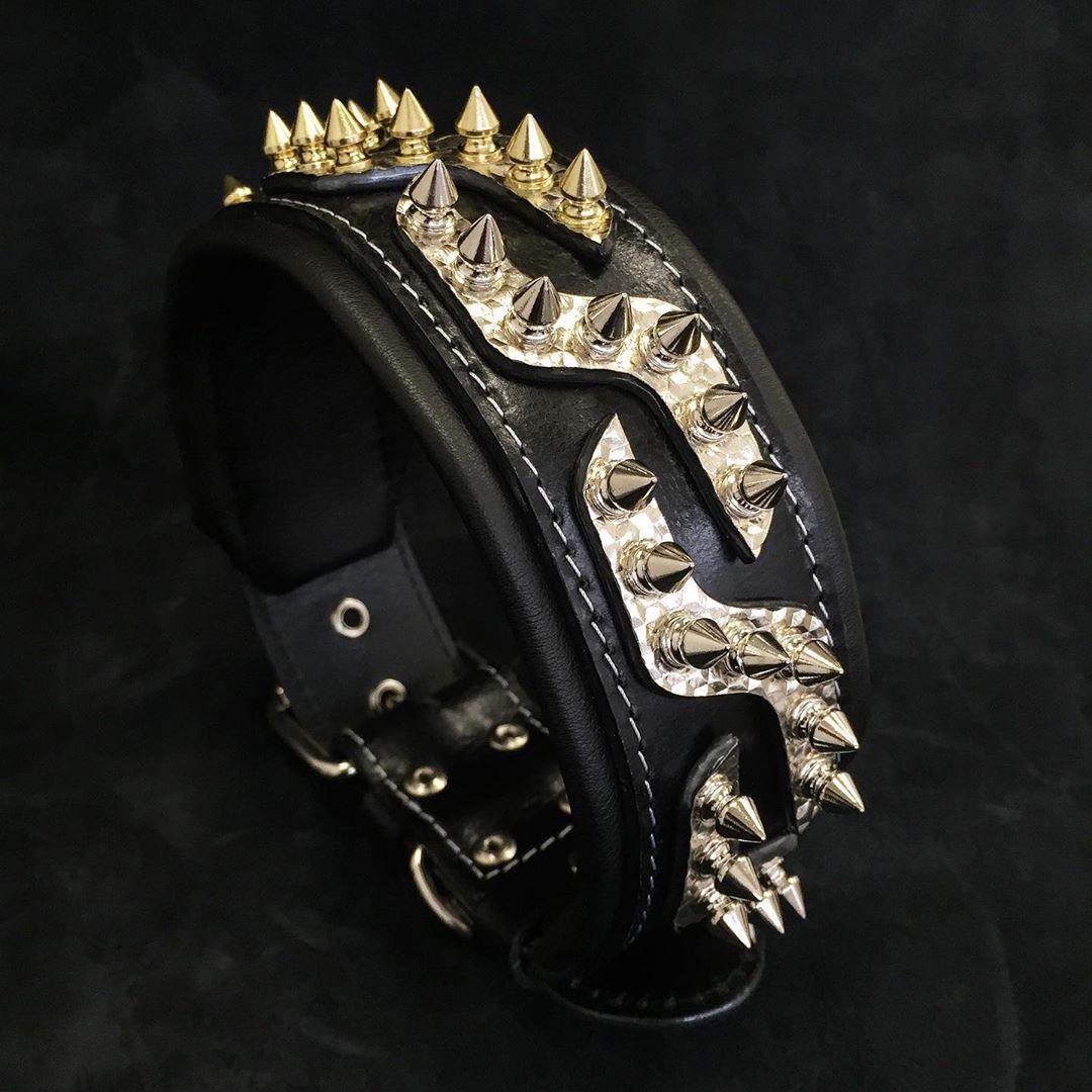 Bestia Dog Gear Genuine Leather Dog Collar 