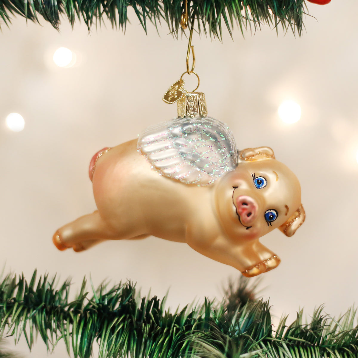 Old World Christmas: Flying Pig Christmas Ornament