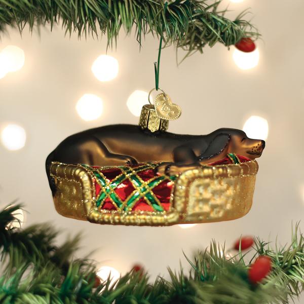 Old World Christmas: Sleepy Dachshund Christmas Ornament