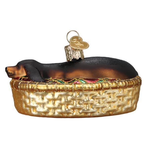 Old World Christmas: Sleepy Dachshund Christmas Ornament