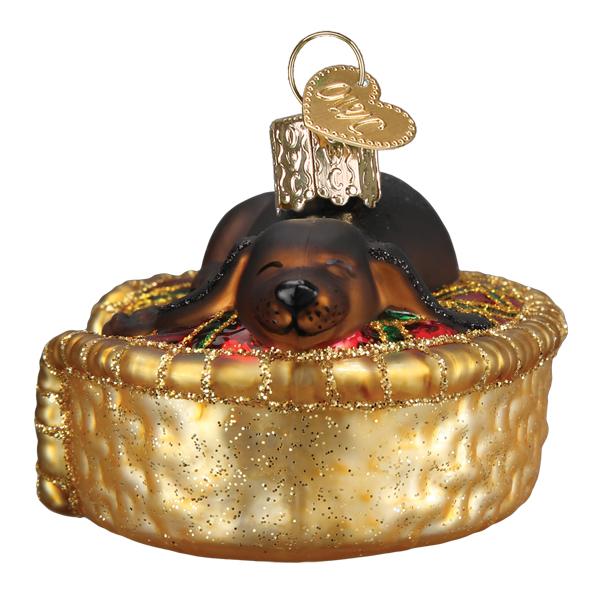 Old World Christmas: Sleepy Dachshund Christmas Ornament