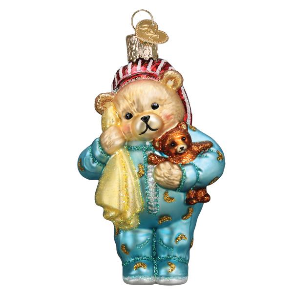 Old World Christmas: Bedtime Teddy Bear Christmas Ornament