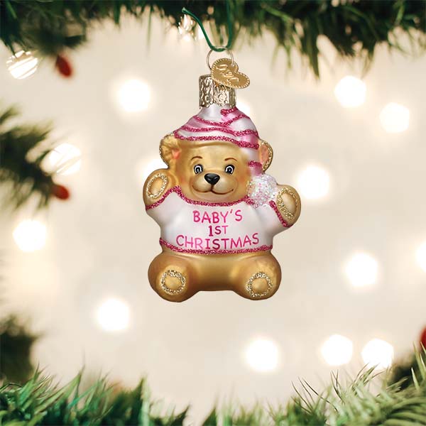 Baby Girls First Teddy Bear Ornament