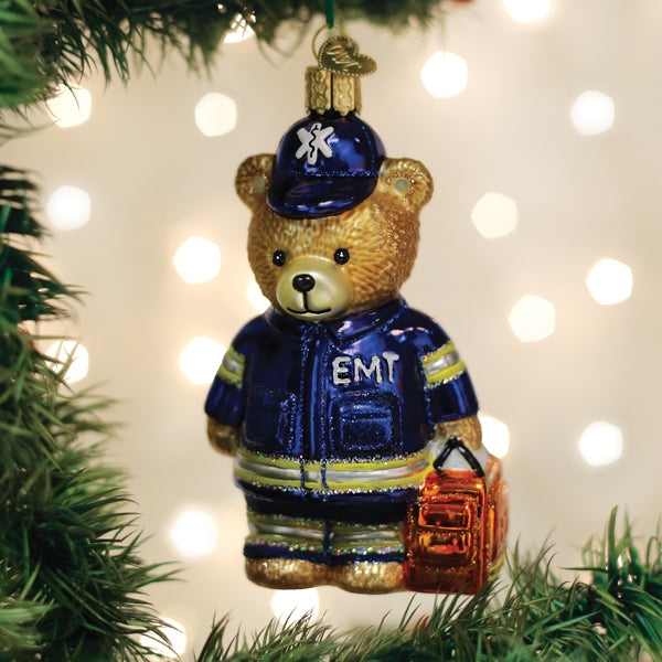 Old World Christmas: EMT Teddy Bear Christmas Ornament