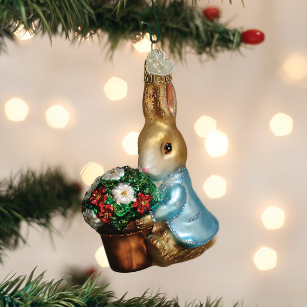 Old World Christmas: Peter Rabbit With Flower Pot Christmas Ornament